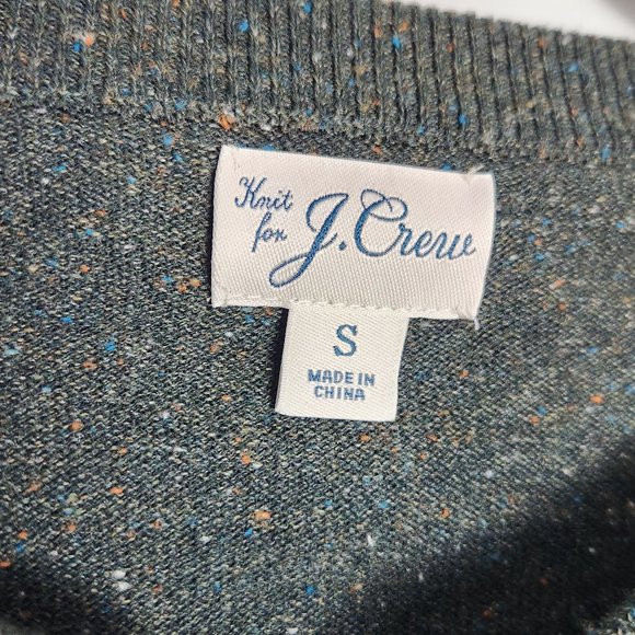 J. Crew Cotton-silk Donegal Tweed Henley Sweater Green Small - Picture 7 of 11